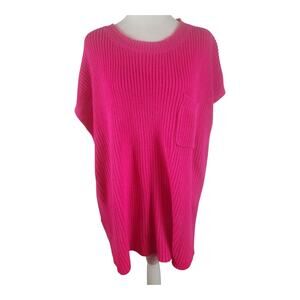 Haptics Hot Pink Knit Sweater Vest Pocket Women's 3XL